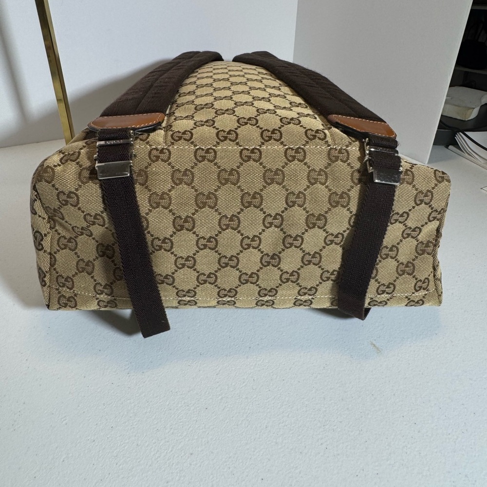 Gucci Beige and Brown GG Canvas Backpack - Picture 7 of 12